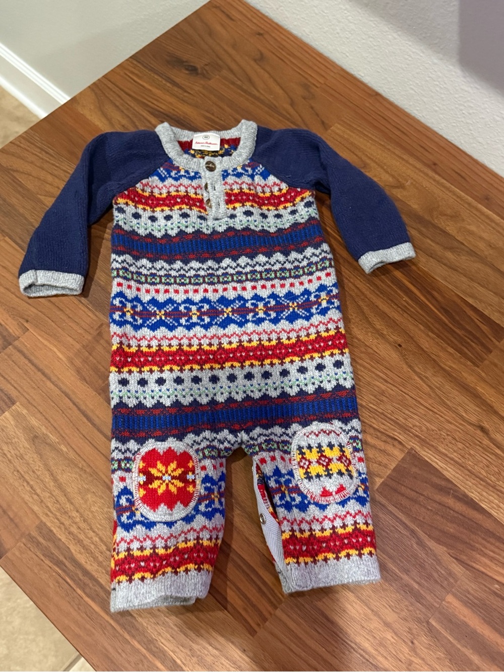 Hannah Anderson Fair Isle Sweater Romper Knit One-Piece Romper 3-6 months